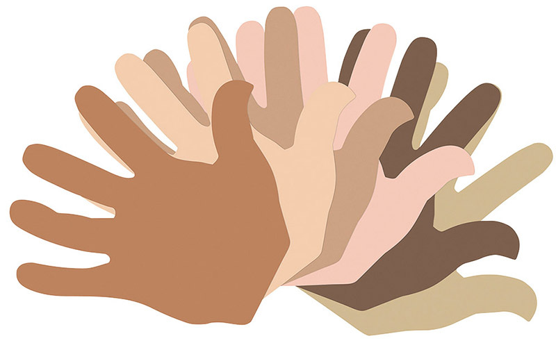 Multicultural Coloured Paper 50pk - Hand Shapes 125 x 115mm