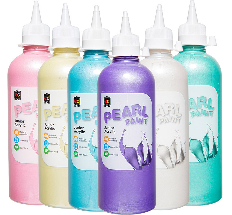 EC Pearl Junior Acrylic Paint 500ml - Set of 6