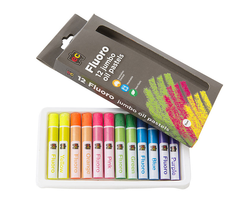 EC Jumbo Oil Pastels - Fluoro 12pk