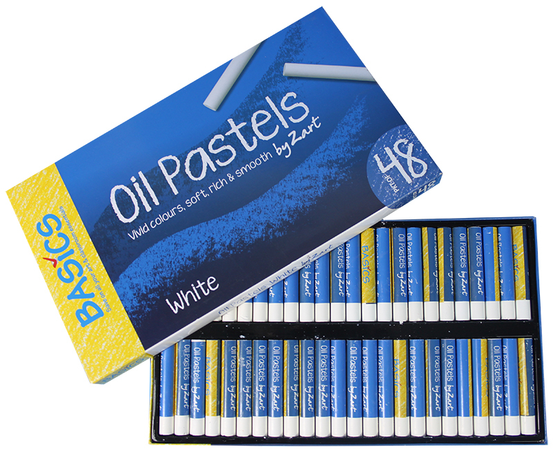 Large Oil Pastels - White 48pk