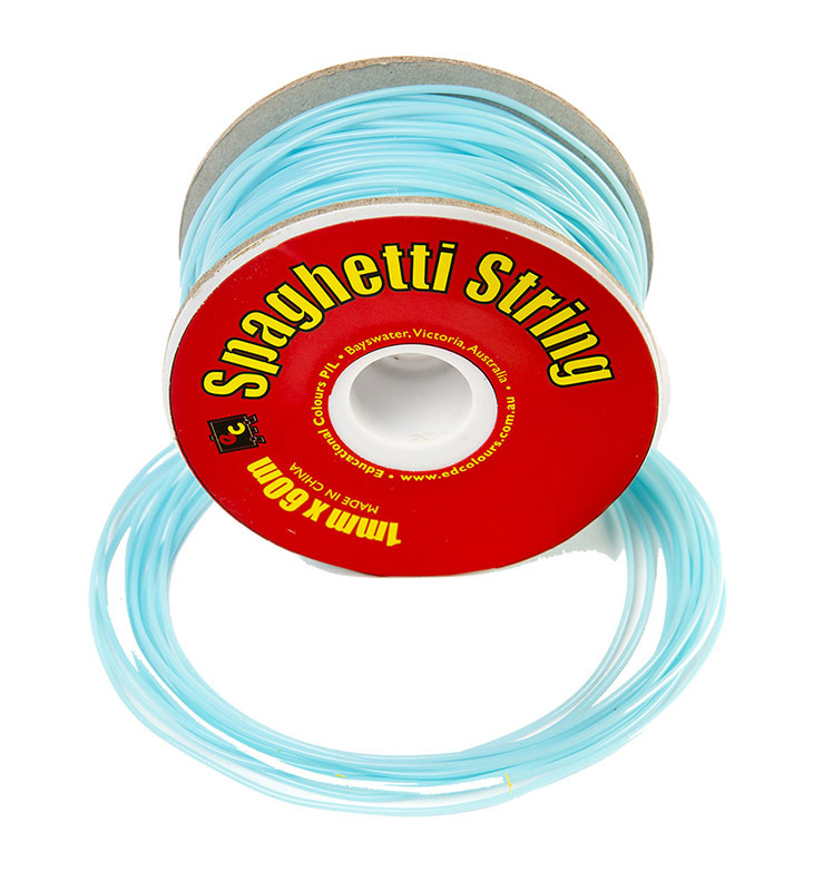 Plastic Line Thin 1mm Spaghetti String - Pale Blue - 60m