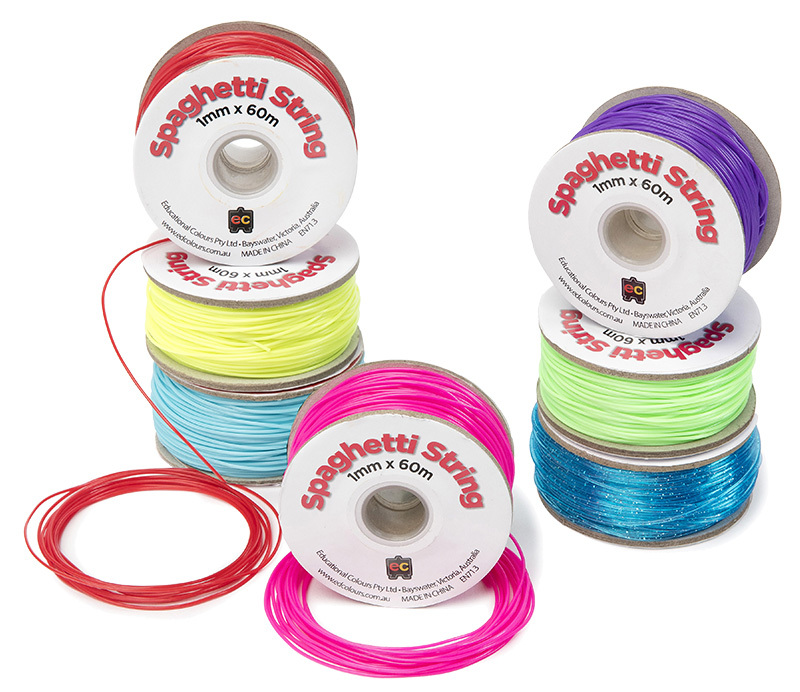 Plastic Line Thin 1mm Spaghetti String - Set of 7