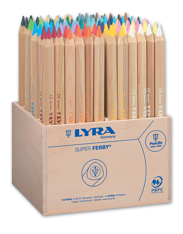 Lyra Super Ferby Triangular Colour Pencils - 96pk Crate
