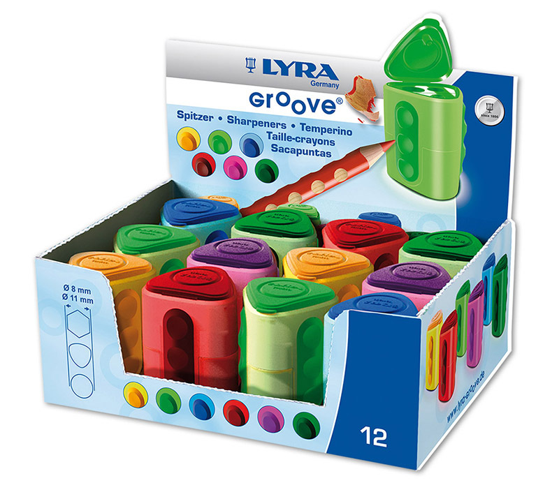 Lyra Groove 2 Hole Sharpener - 12pk