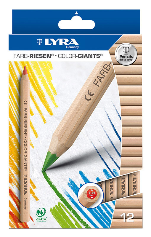Lyra Colour Giant Pencils - Nature Tones 12pk