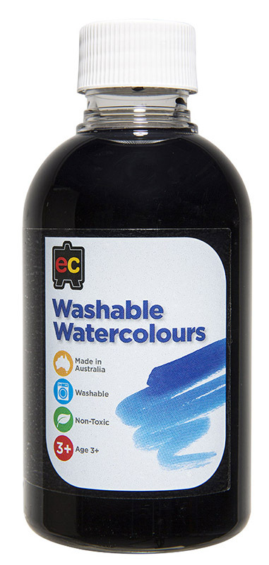 Washable Watercolour Paint  250ml - Black