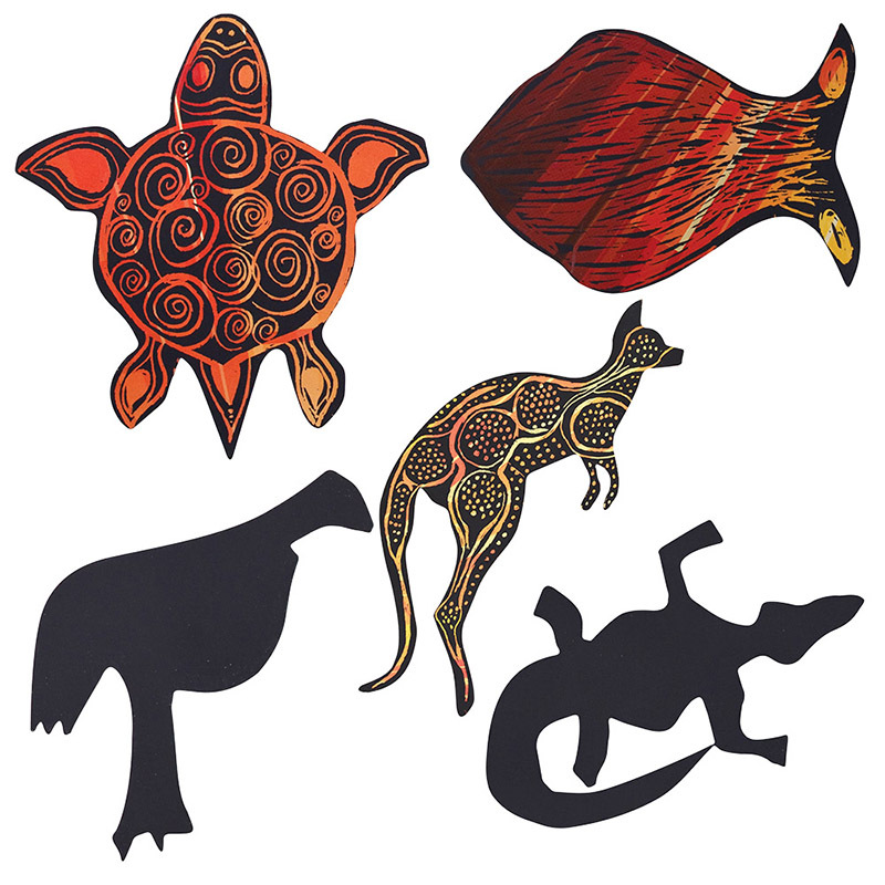 Scratch Paper Shapes - Australian Animals 30pk