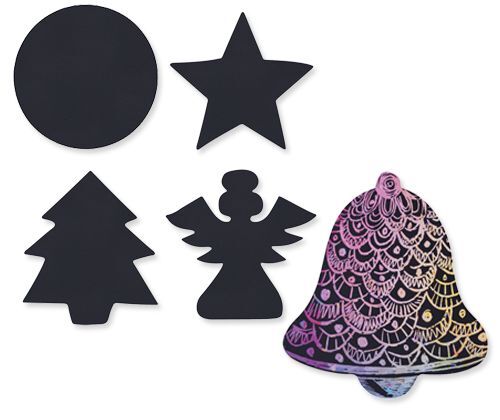 >Scratch Paper - Christmas Shapes 30pk