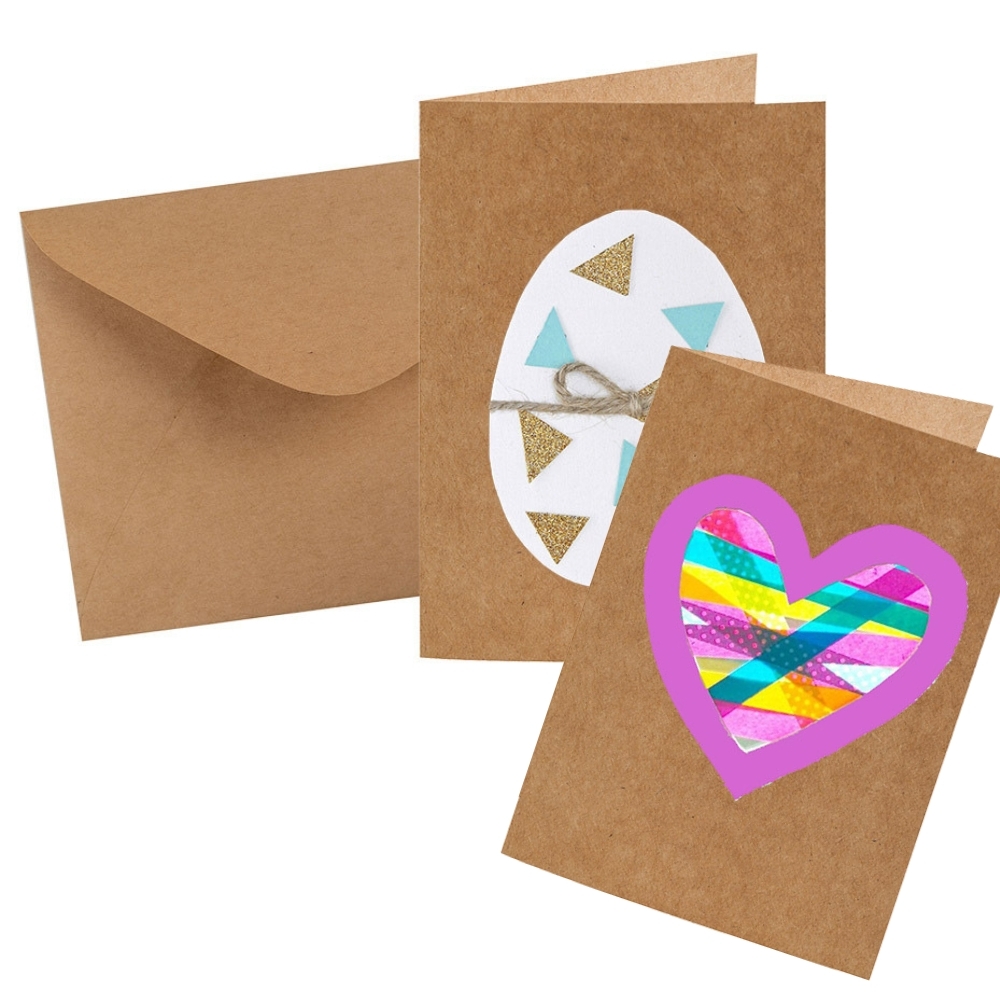 Cards & Envelopes - Brown Kraft Rectangle 20pk