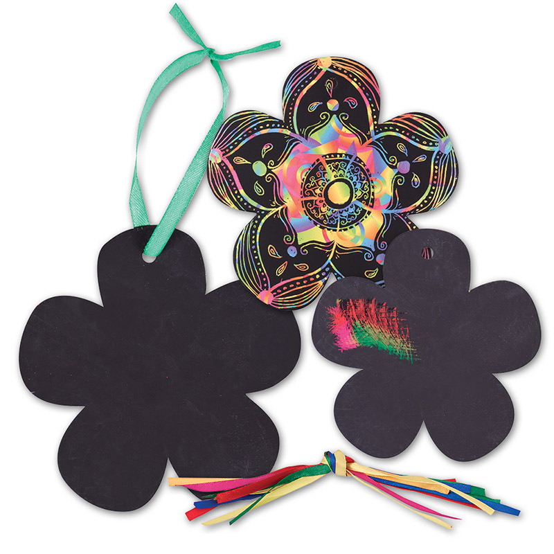 Scratch Paper Shapes - Flowers 12pk