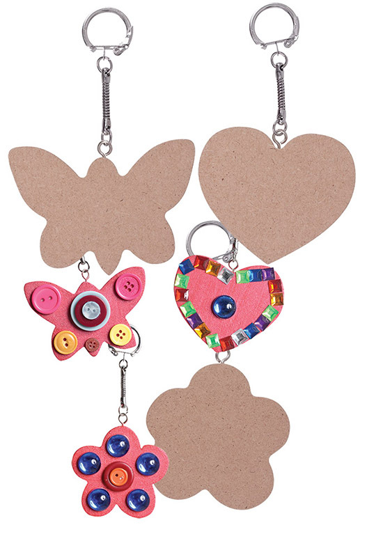 >Wooden Key Rings - Mother's Day 10 Shapes