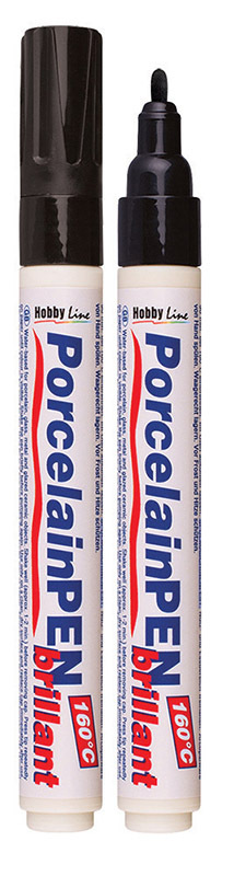 *Porcelain/Ceramic Markers - Black Bullet & Fine 6pk