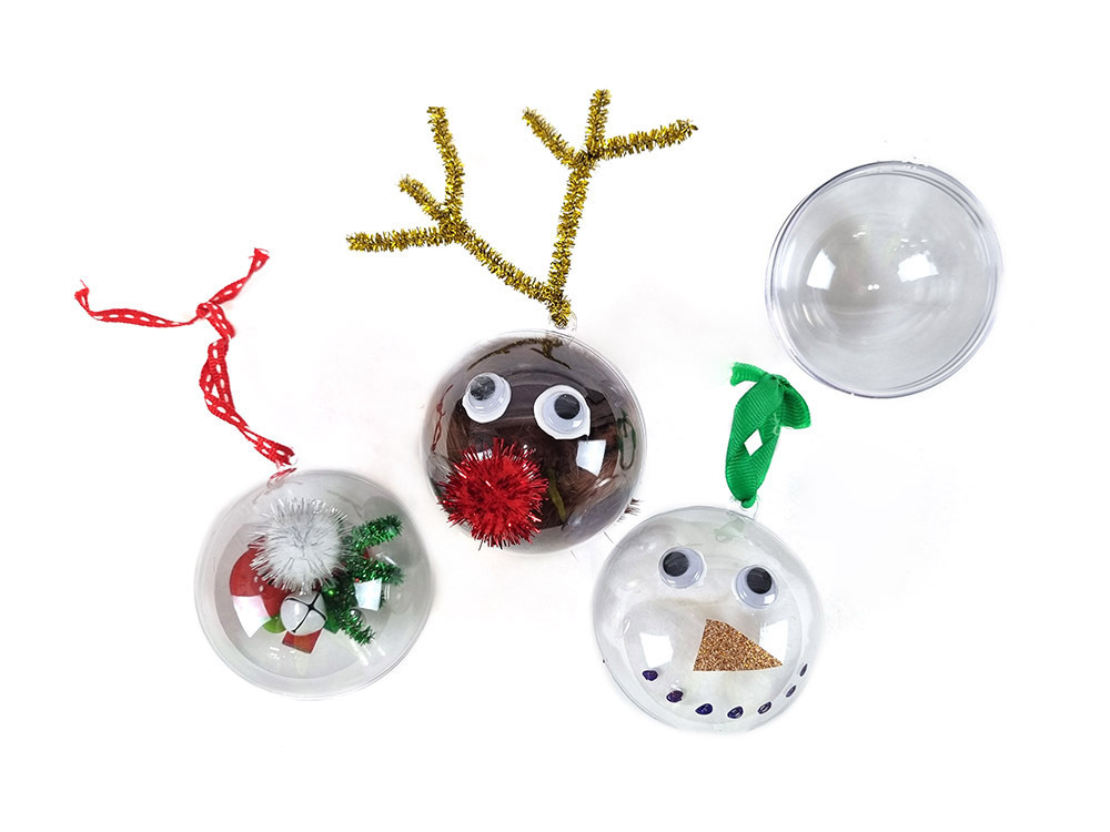 >Plastic Bauble Clear - 10pk