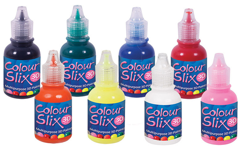 *Colour Slix 3D Assorted Paints - 8pk