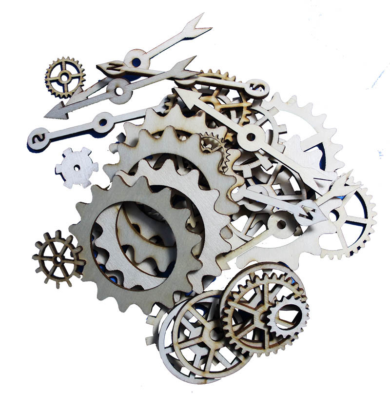 Wooden Gears & Cogs - Assorted 100pk