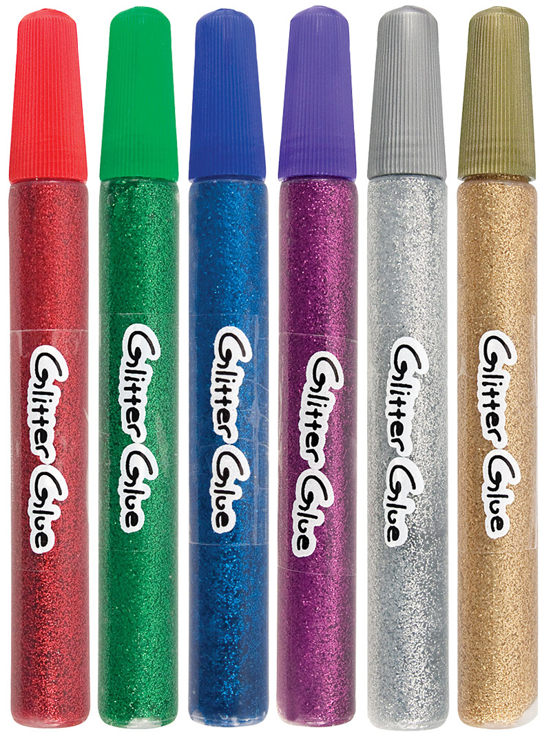 Glitter Glue Pens - 6pk