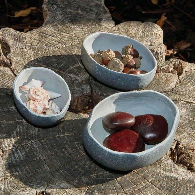 Rustic Stone Bowls - Set of 3