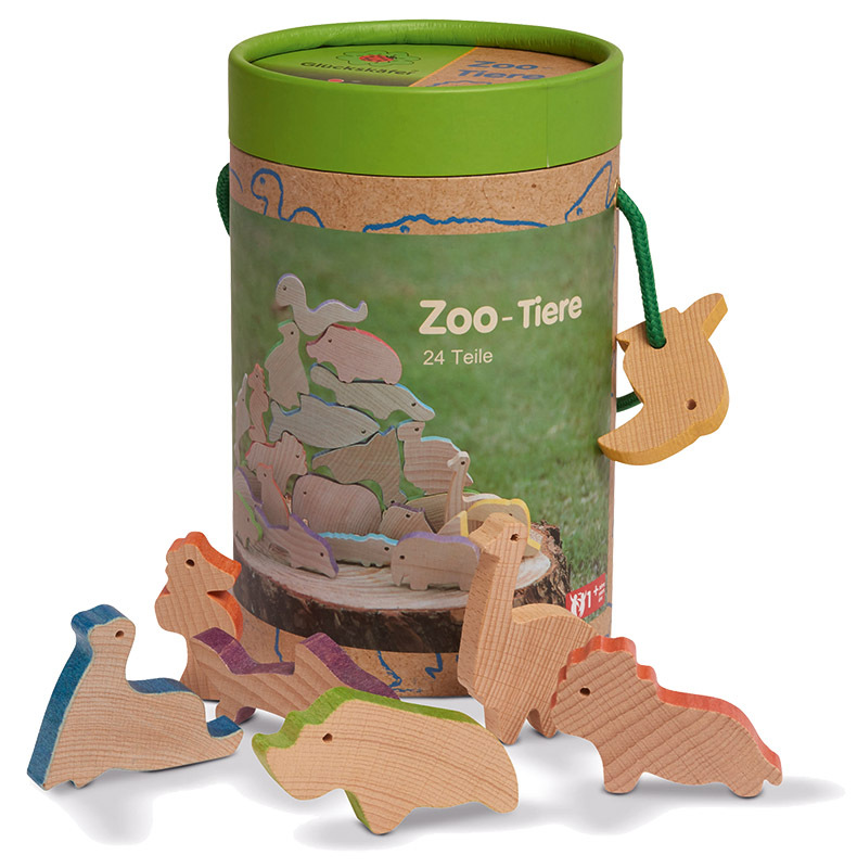 *Gluckskafer Wooden Animal Set - Zoo & Aquarium Animals 23pcs