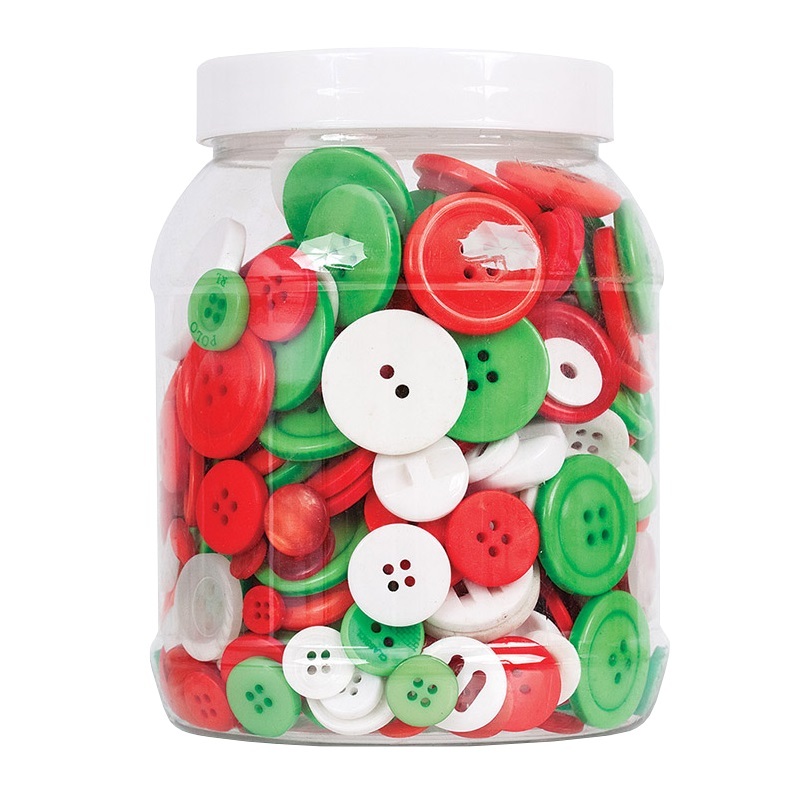 >Basic Bulk Buttons 600g - Christmas Colours