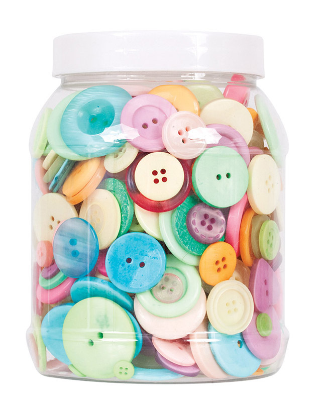 >Basic Bulk Buttons 600g - Pastel Colours