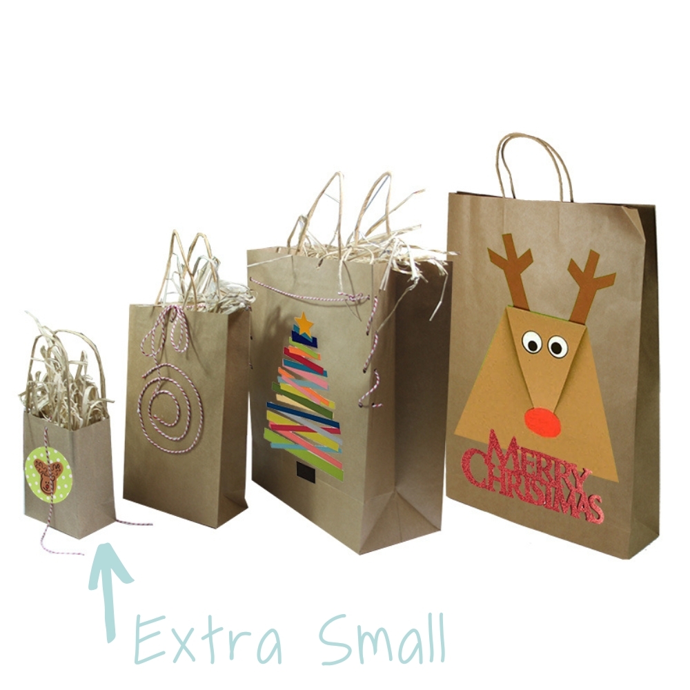 100 Small Kraft Thanks Paper Shopping Bags 5" X 3 ½" X 8" Gusset Gift 