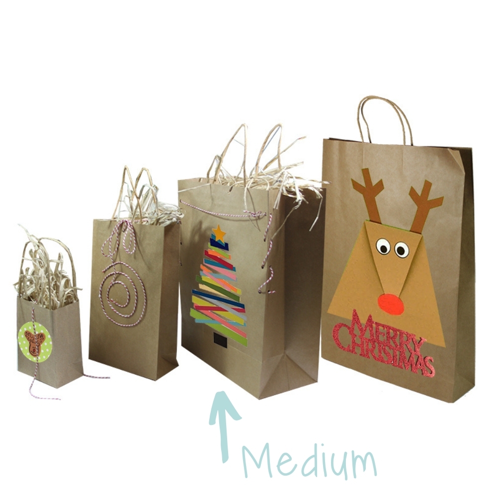 Brown Kraft Paper Bags with Gusset - Medium 50pk