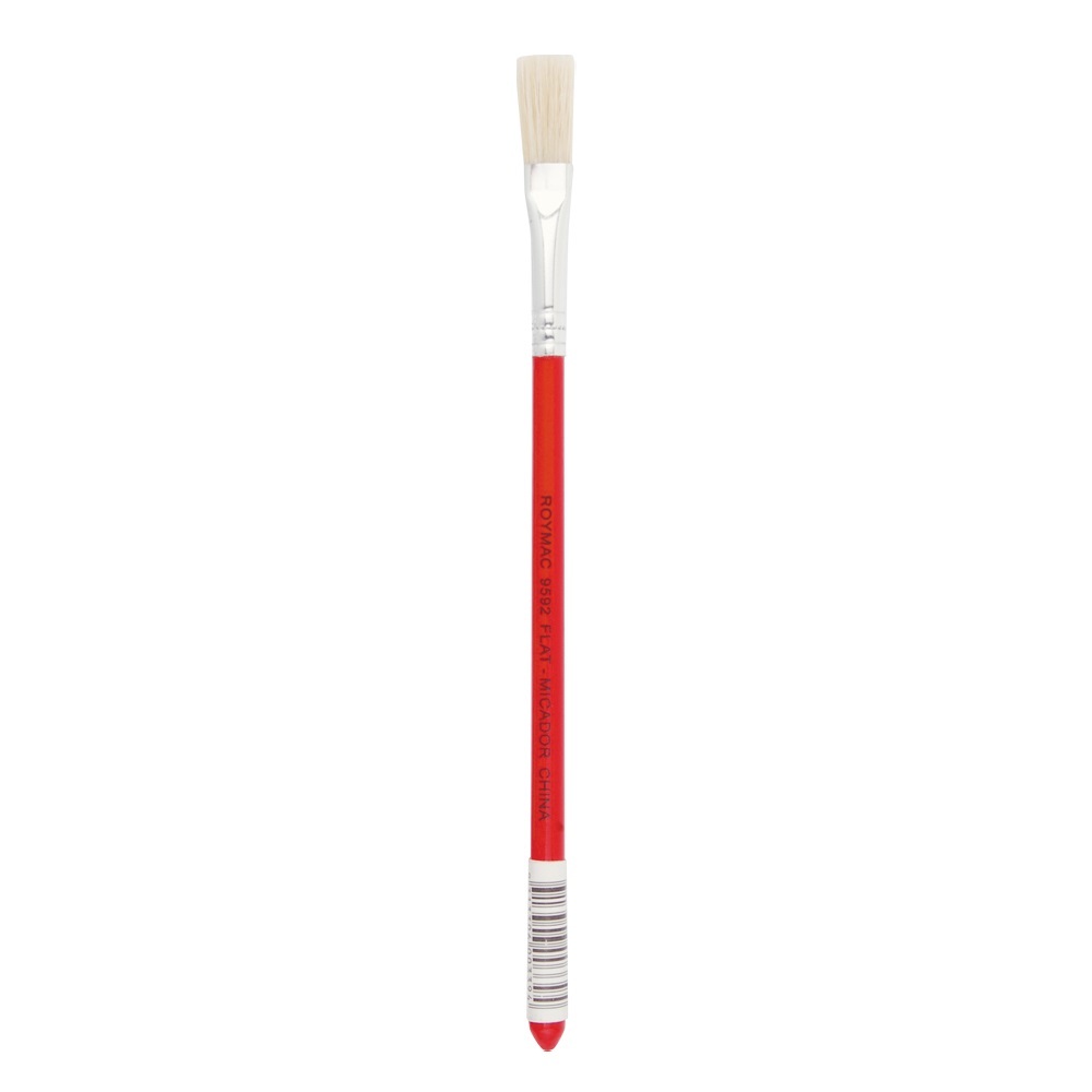 Micador for Artists Flat Glue or Paste Brush with Red Wooden Handle
