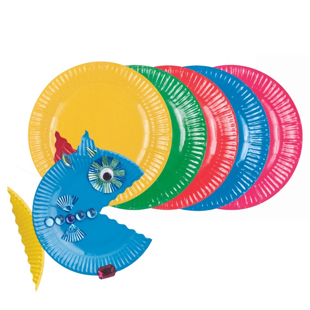 Paper Plates Coloured 50pk - Small 180mm