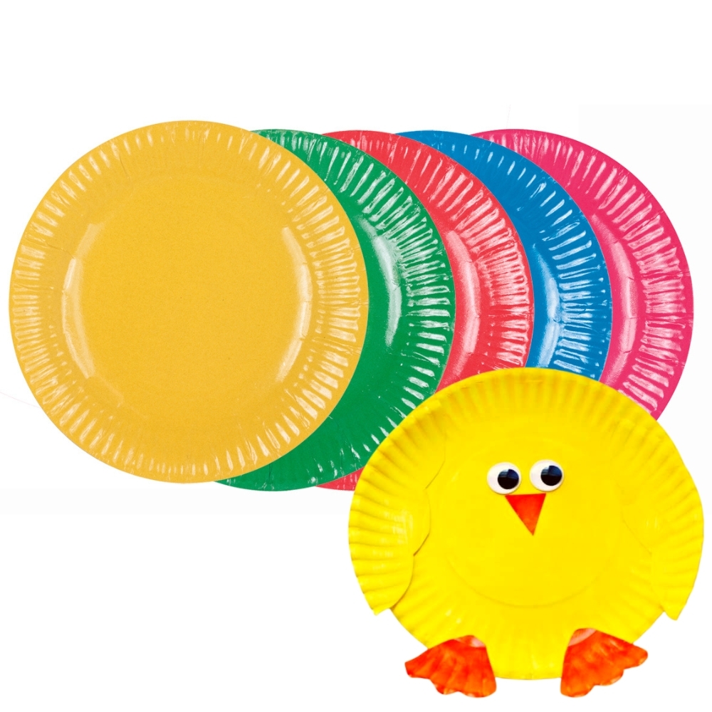 Paper Plates Coloured 50pk - Large 230mm