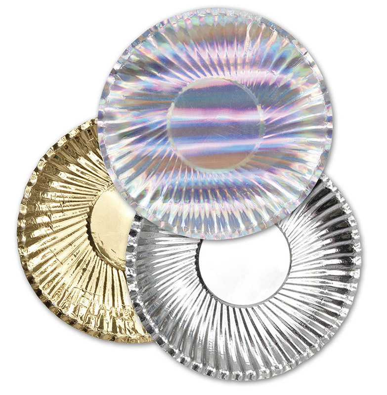 Mini Metallic Paper Plates - 95mm 60pk