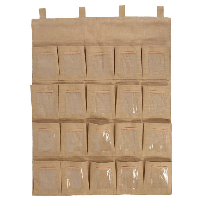 Wall Pocket Hessian - Small 20 Pockets