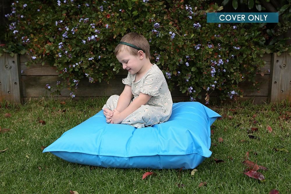 Outdoor Jumbo Cushion COVER ONLY - 90 x 90cm Blue