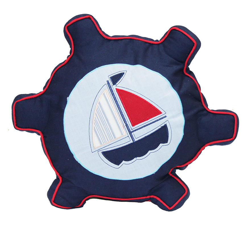 *SPECIAL: Indoor Linen & Cotton Cushion - Ship Wheel