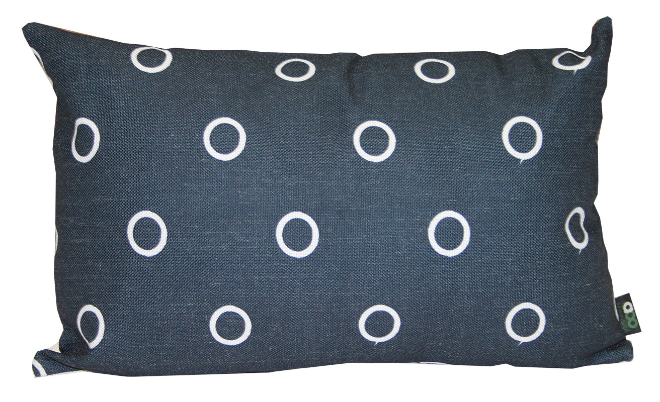 Indoor Linen & Cotton Cushion - Rectangle Navy Blue