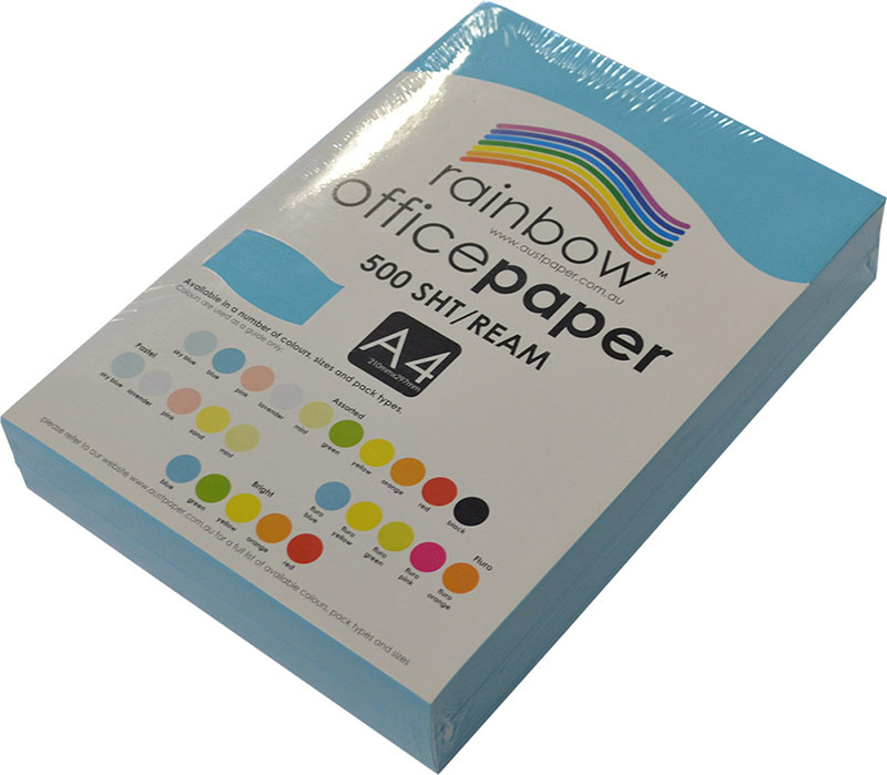 Rainbow Office/Copy Solid Colour Paper - 80gsm A4 Ream Blue
