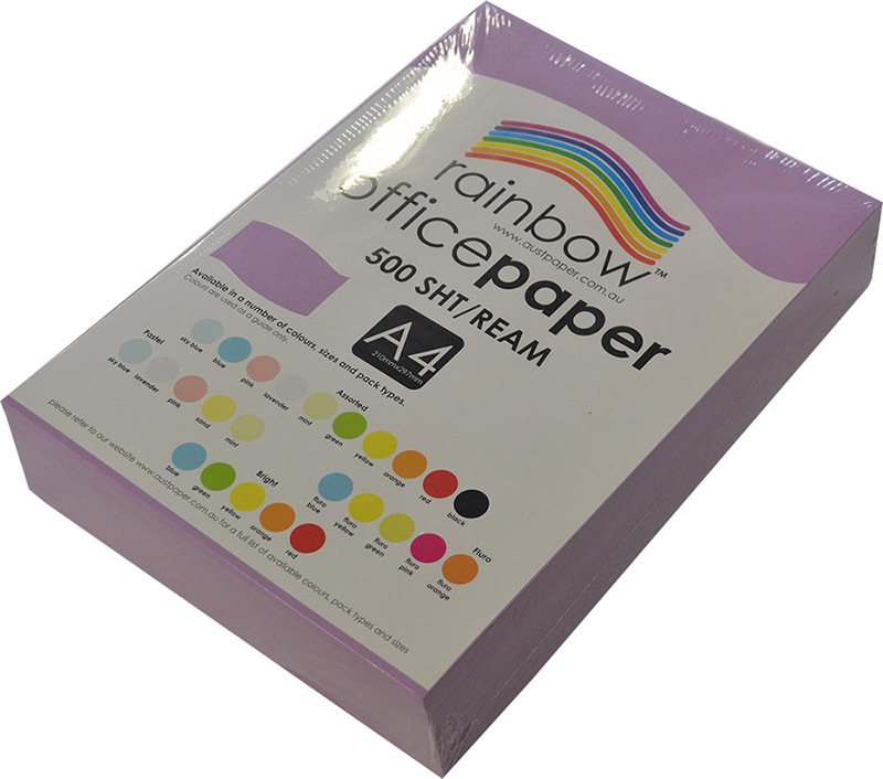 Rainbow Office/Copy Pastel Colour Paper - 80gsm A4 Ream Lavender