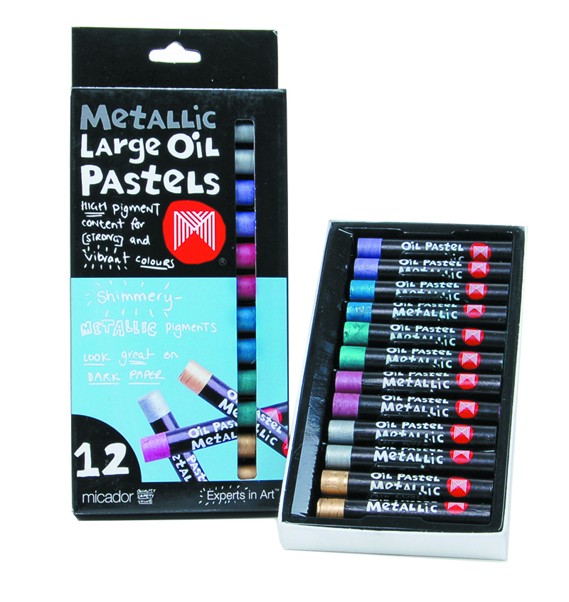 Micador Large Oil Pastels - Metallic 12pk