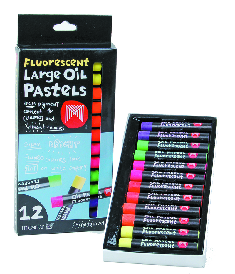 Micador Large Oil Pastels - Fluorescent 12pk