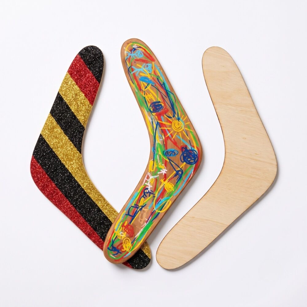 Wooden Boomerang Shapes - 12pcs