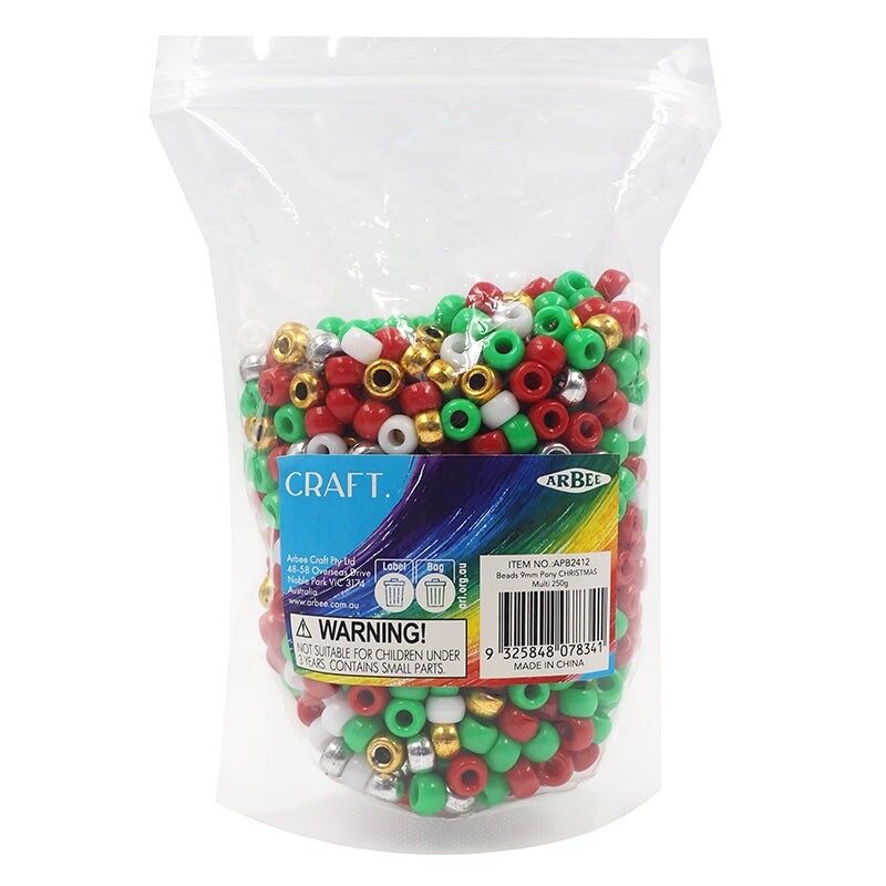 >Christmas Pony Beads - 250g