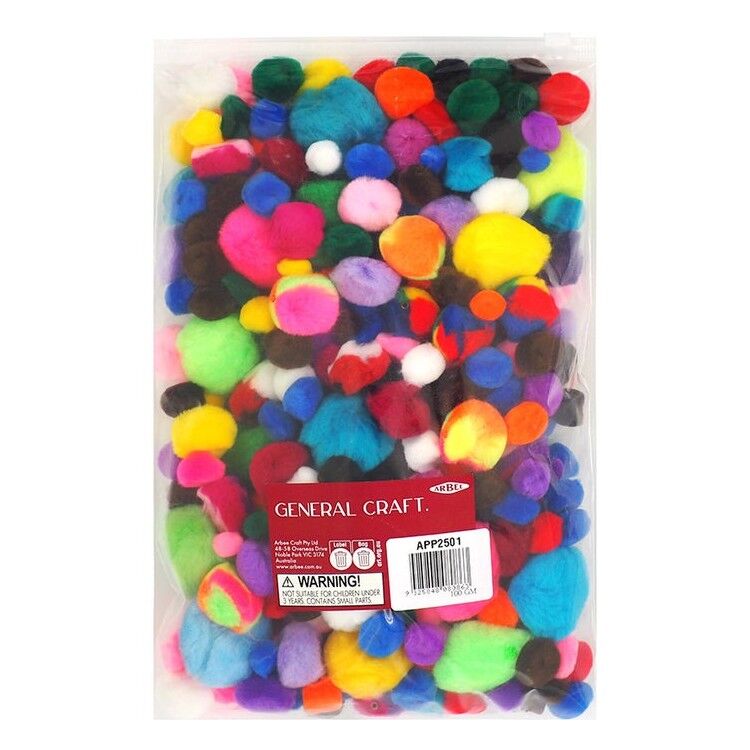 Pom Poms Multi Assorted - 500pcs
