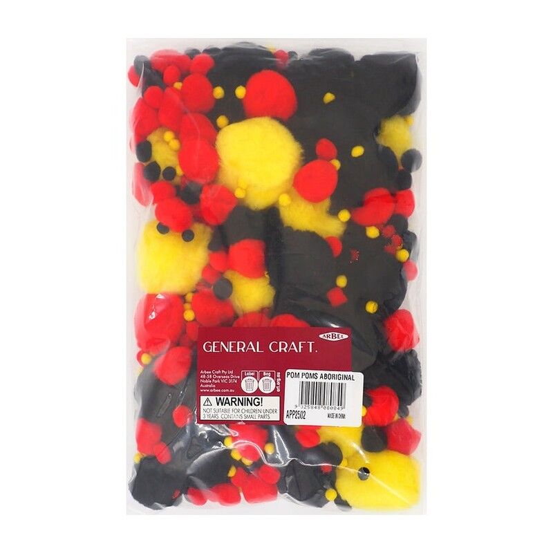 Pom Poms Multi Yellow/Black/Red- 500pcs