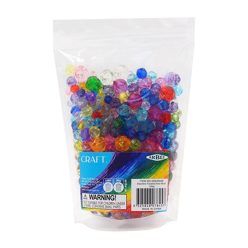 Faceted Beads Multi - 250g