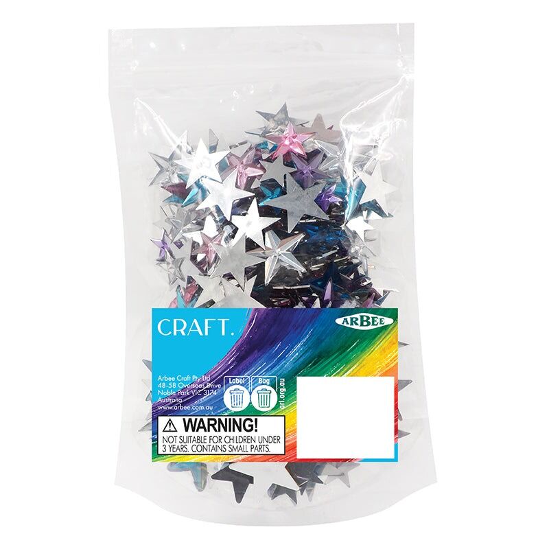 Rhinestone Flatback Stars - 60g