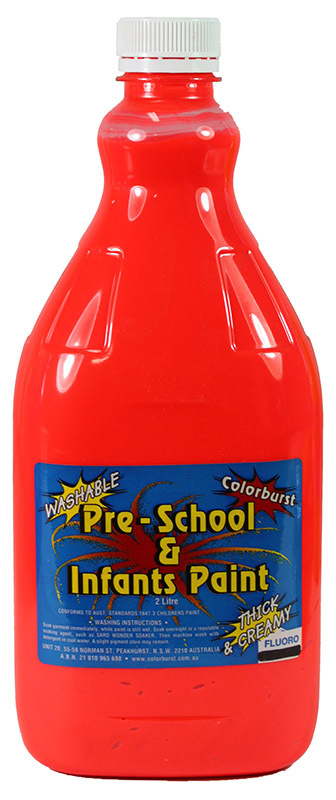 Pre-School & Infants Paint 2L - Fluorescent Red