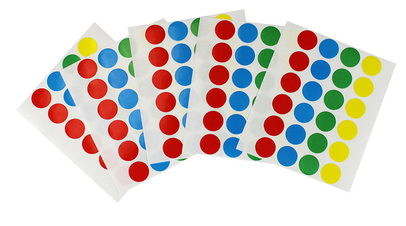 Permanent Circle Stickers 15mm Flat 120pk - Assorted