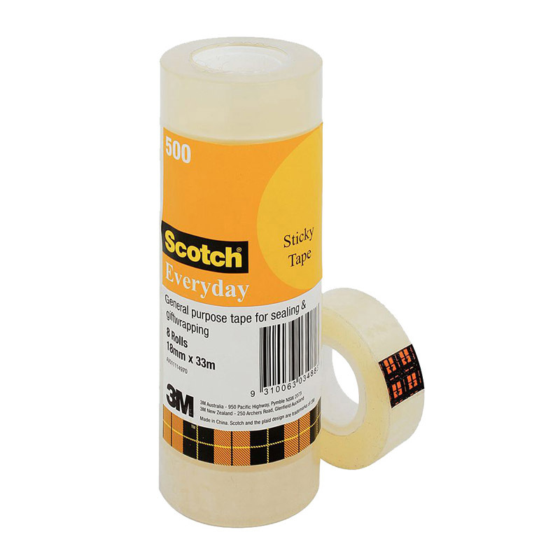 3M Scotch Sticky Tape 8pk - Small 33m x 18mm