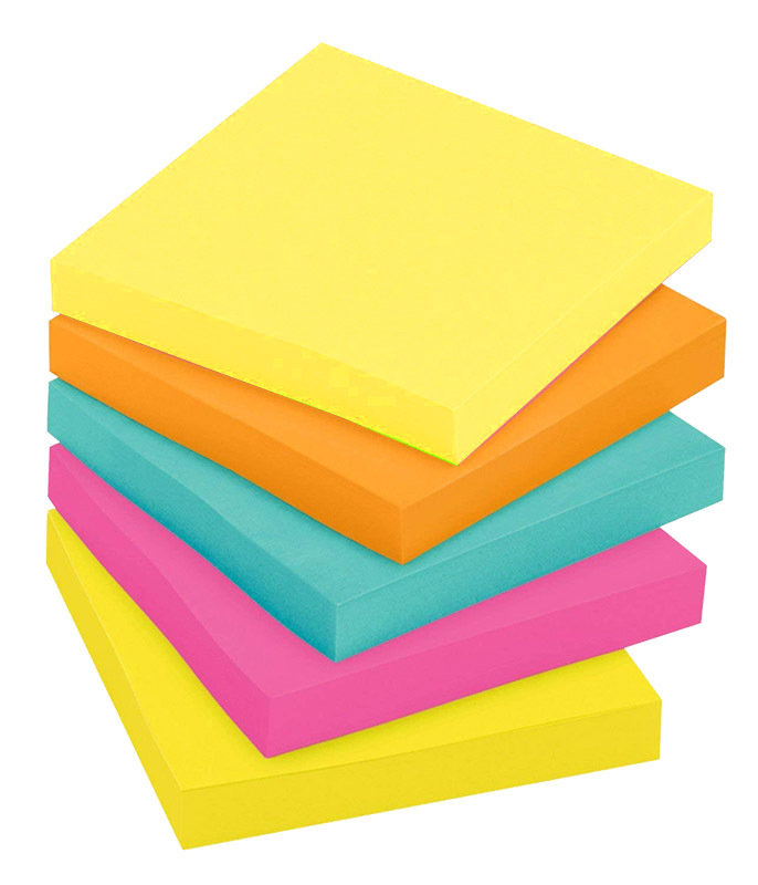 Rainbow Sticky Notes - Fluro Colours 5pk