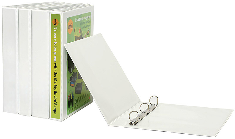 Marbig Enviro Insert Binder A4 - 25mm 4D Ring White