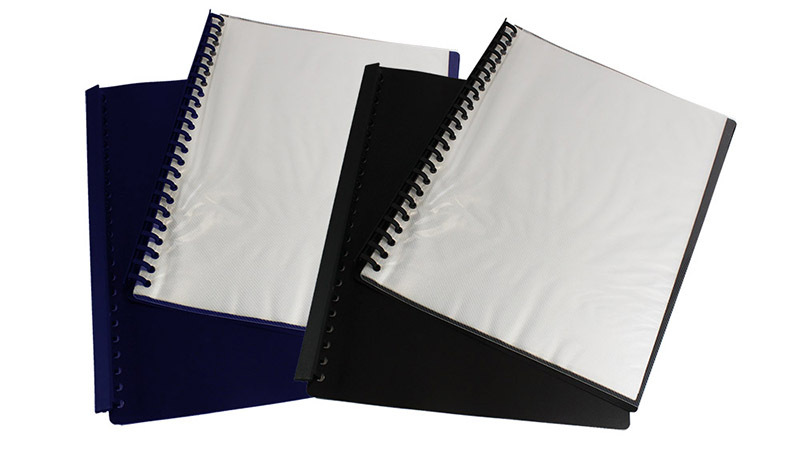 Marbig Display Book A4 Refillable Clearfront - 20 Pocket Black